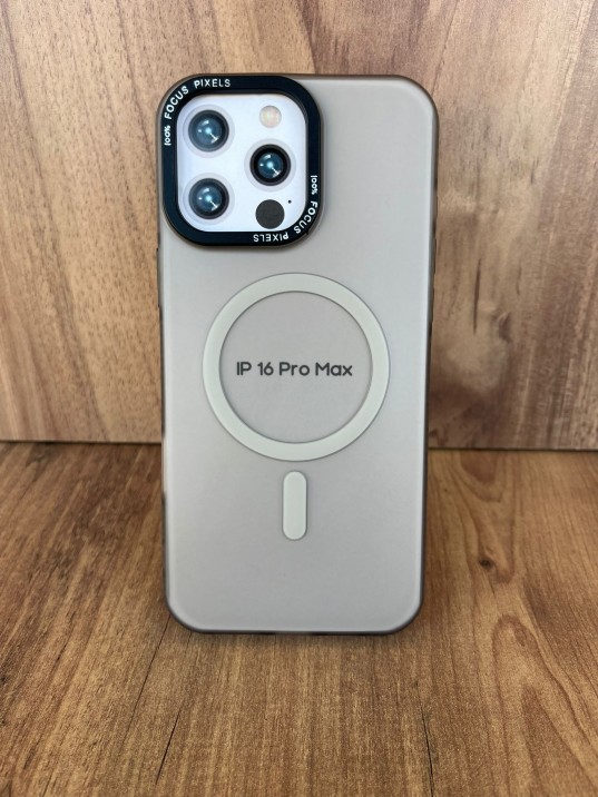 İPhone 16 Pro Max Uyumlu Buzlu Kum Kahvesi MagSafe Kılıf – Lens Çerçeveli, Premium Koruma