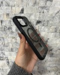 İPhone 15 Uyumlu Siyah MagSafe Standlı Kılıf – Lens Çerçeveli