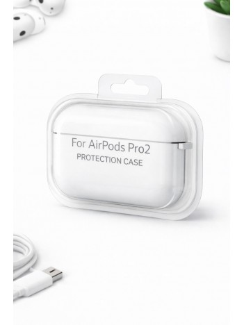AirPods Pro 2 Uyumlu Beyaz Silikon Koruyucu Kılıf (Darbe Emici-Çizilme Önleyici)