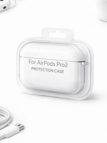 AirPods Pro 2 Uyumlu Beyaz Silikon Koruyucu Kılıf (Darbe Emici-Çizilme Önleyici)