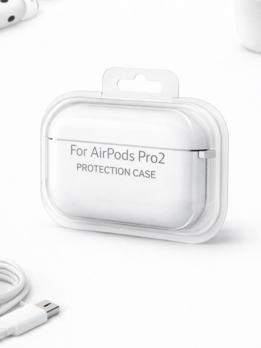AirPods Pro 2 Uyumlu Beyaz Silikon Koruyucu Kılıf (Darbe Emici-Çizilme Önleyici)