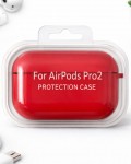 AirPods Pro 2 Uyumlu Kırmızı Silikon Koruyucu Kılıf (Darbe Emici-Çizilme Önleyici)