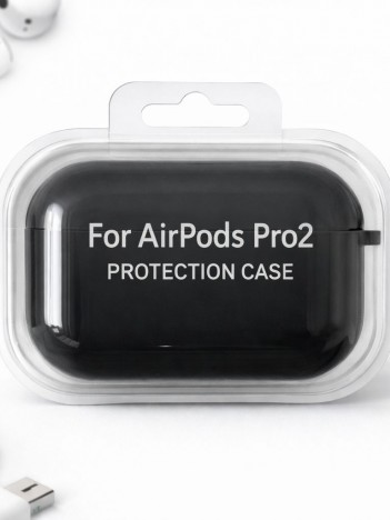 AirPods Pro 2 Uyumlu Siyah Silikon Koruyucu Kılıf (Darbe Emici-Çizilme Önleyici)