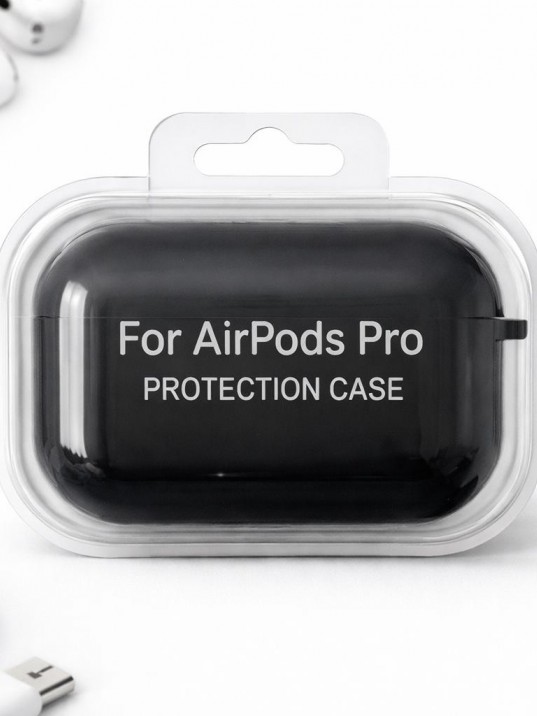 AirPods Pro Uyumlu Siyah Silikon Koruyucu Kılıf (Darbe Emici-Çizilme Önleyici)