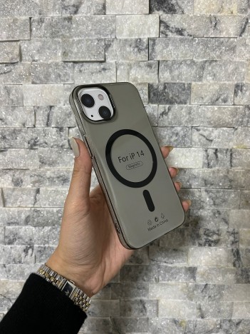 İPhone 14 Uyumlu Siyah Sert Şeffaf MagSafe Premium Kılıf