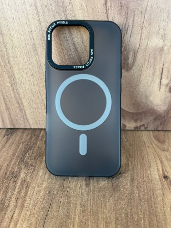 İPhone 16 Pro Uyumlu Buzlu Duman Gri MagSafe Kılıf – Lens Çerçeveli Premium Koruma