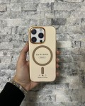 İPhone 16 Pro Uyumlu Kum Kahvesi Sert Şeffaf MagSafe Premium Kılıf