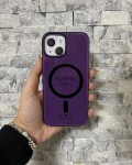 İPhone 15 Uyumlu Mor Sert Şeffaf MagSafe Premium Kılıf