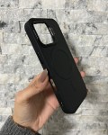 İPhone 17 Uyumlu Siyah Kartlıklı MagSafe Standlı Kılıf