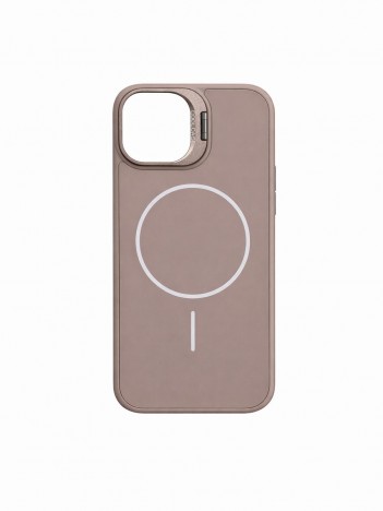 İPhone 13 / 14 Uyumlu Kum Kahvesi MagSafe Standlı Kılıf