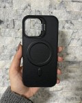 İPhone 17 Uyumlu Siyah Kartlıklı MagSafe Standlı Kılıf