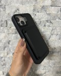 İPhone 13 / 14 Uyumlu Siyah Kartlıklı MagSafe Standlı Kılıf