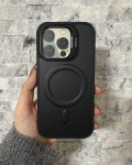 İPhone 16 Pro Uyumlu Siyah Kartlıklı MagSafe Standlı Kılıf