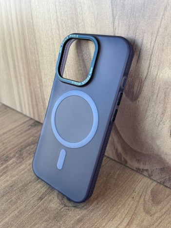 İPhone 16 Pro Uyumlu Buzlu Mor MagSafe Kılıf – Lens Çerçeveli Premium Koruma