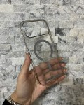 İPhone 17 Pro Max Uyumlu Gri Sert Şeffaf MagSafe Premium Kılıf