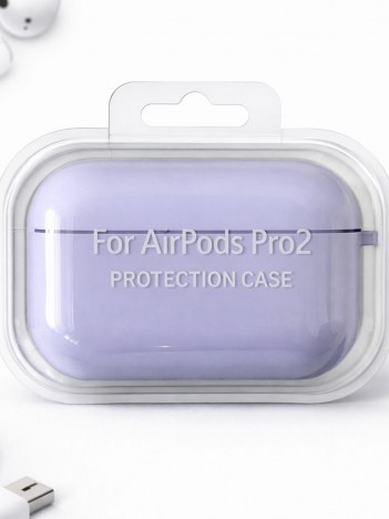 AirPods Pro 2 Uyumlu Lila Silikon Koruyucu Kılıf (Darbe Emici-Çizilme Önleyici)