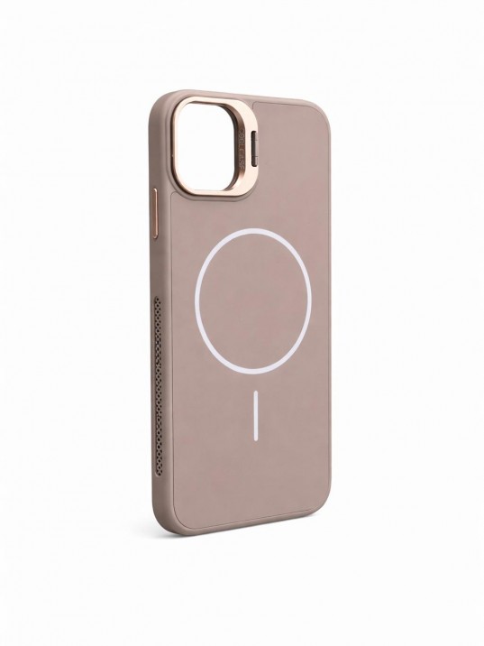 İPhone 11 Uyumlu Kum Kahvesi MagSafe Standlı Kılıf