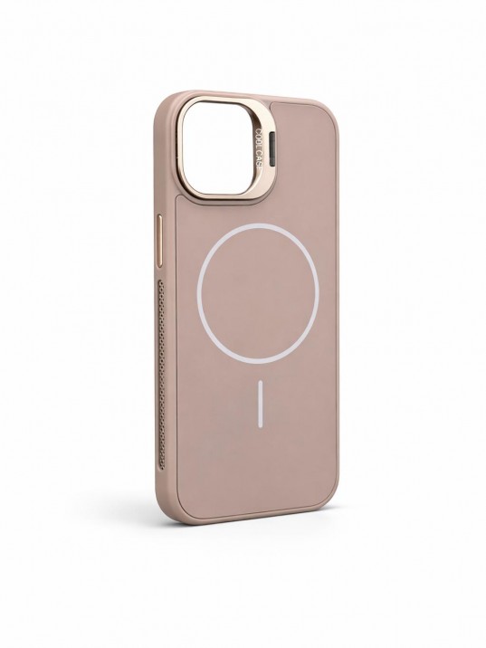 İPhone 13 / 14 Uyumlu Kum Kahvesi MagSafe Standlı Kılıf