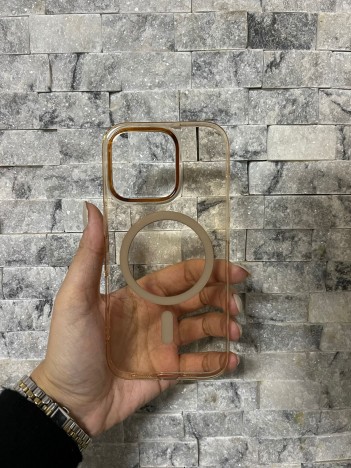 iPhone 16 Pro Uyumlu Kum Kahvesi Sert Şeffaf MagSafe Premium Kılıf