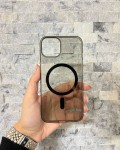 İPhone 13 Uyumlu Siyah Sert Şeffaf MagSafe Premium Kılıf
