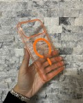 İPhone 17 Pro Max Uyumlu Turuncu Sert Şeffaf MagSafe Premium Kılıf