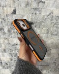 İPhone 17 Pro Uyumlu Turuncu MagSafe Standlı Kılıf – Lens Çerçeveli