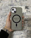 İPhone 13 Uyumlu Siyah Sert Şeffaf MagSafe Premium Kılıf