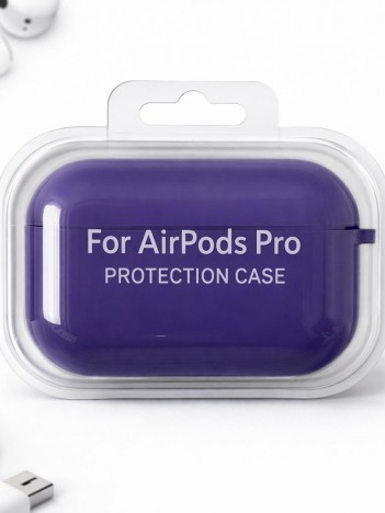 AirPods Pro Uyumlu Mor Silikon Koruyucu Kılıf (Darbe Emici-Çizilme Önleyici)