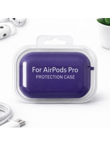 AirPods Pro Uyumlu Mor Silikon Koruyucu Kılıf (Darbe Emici-Çizilme Önleyici)