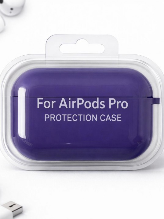AirPods Pro Uyumlu Mor Silikon Koruyucu Kılıf (Darbe Emici-Çizilme Önleyici)