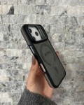 İPhone 17 Pro Uyumlu Gri MagSafe Standlı Kılıf – Lens Çerçeveli