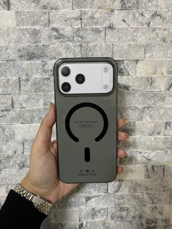 İPhone 17 Pro Max Uyumlu Siyah Sert Şeffaf MagSafe Premium Kılıf